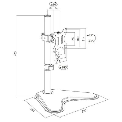 LogiLink Stojak do monitora, VESA, max 8 kg