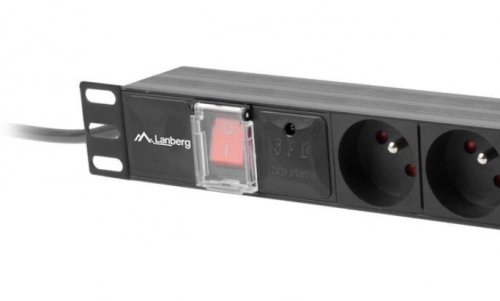 Lanberg Listwa zasilająca Rack PDU  19&quot;  1U 16A 7X 230V PL 2m czarna