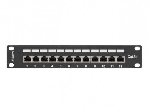 Lanberg Patch Panel 12 Port 1U 10 cali kat.5e ekranowany czarny