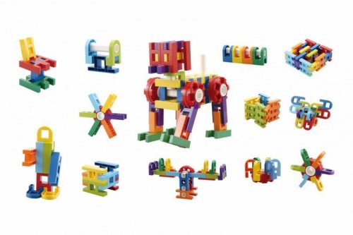 ASKATO Klocki Drabinki 62 elementy w pudełku