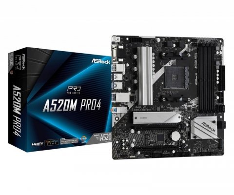 Płyta główna A520M Pro4 AM4 4DDR4 HDMI/DP/VGA M.2 mATX