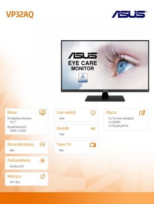 Asus Monitor 31.5 cala VP32AQ