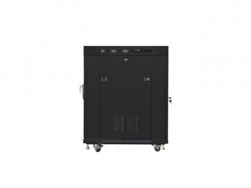 Lanberg Szafa instalacyjna RACK stojąca 19 15U 800X1000 czarna drzwi szklane LCD  (FLAT PACK)