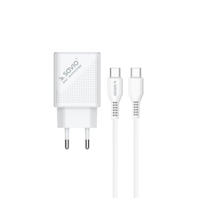 Savio Ładowarka sieciowa USB Quick Charge Power Delivery 3.0 18W +1m kabel USB typ C, LA-05 C