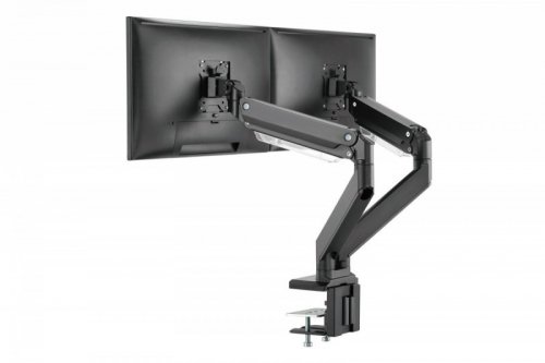 Digitus Ramię biurkowe podwójne z zaciskiem, 2xLCD, max. 35&quot;, max. obciążenie 2x15kg, ze sprężyną gazową