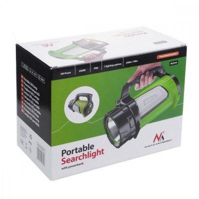 Latarka akumulatorowa 3w1 szperacz LED USB MCE345