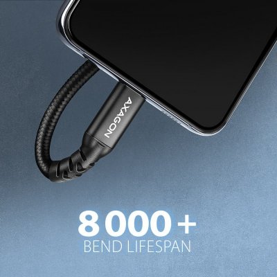AXAGON BUCM32-CF15AB Kabel przedłużacz Gen2 USB-C - USB-C 1.5m, 5A, 20Gbps, PD 240W, oplot, czarny