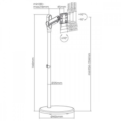 Maclean Mobilny stojak do TV monitora 17-35 cali MC-970W
