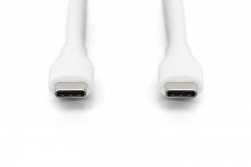 Digitus Kabel połączeniowy silikonowy USB-C - USB-C, USB 2.0 60W, 1m Biały
