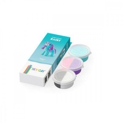 Tm Toys Masa plastyczna Hey Clay Jednorożce 3 pak, Rainy