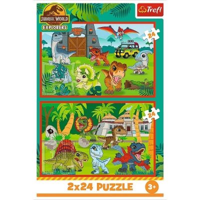 Trefl Puzzle 2x24 elementy Małe dinozaury Jurassic World