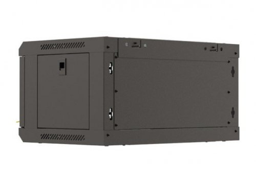 Lanberg Szafa instalacyjna rack wisząca 19" 4U 540x350 czarna drzwi   przeszklone ( flat pack)