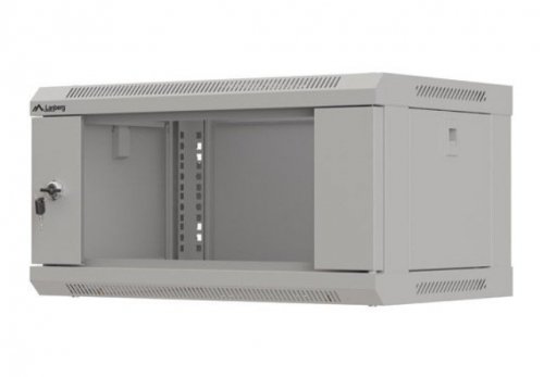 Lanberg Szafa instalacyjna rack wisząca 19" 4U 540x350 szara drzwi przeszklone (flat pack)