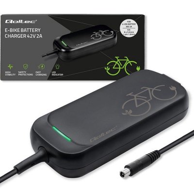 Qoltec Ładowarka do roweru skutera elektrycznego XIAOMI 36V | 42V | 2A |8.0*.8.0mm+pin | wodoodporna + kabel zasilający