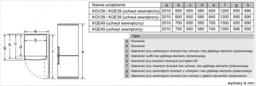 Bosch Chłodziarko-zamrażarka KGE49AICA