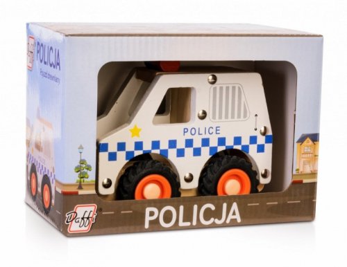 Daffi Drewniane auto z oponami Policja