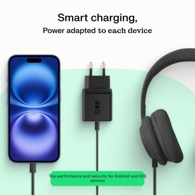 Green Cell Ładowarka sieciowa 30W 1xUSB-C 1xUSB-A czarna