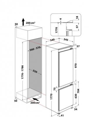 Whirlpool Chłodziarko-zamrażarka do zabudowy WHC18T322