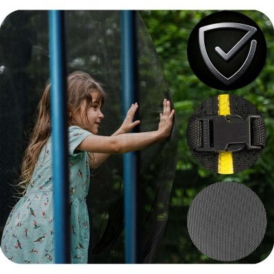 Trampolina ogrodowa 8ft/252cm siatka wewnętrzna i drabinką