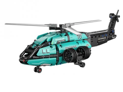 Klocki techniczne 2w1 Bolid Formuła 1 helikopter 736ele naklejki ZA5730