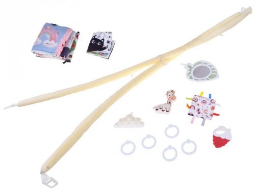 Mata Edukacyjna z Pałąkiem + Zabawki Gryzak Książeczka Kontrastowa ZA5827