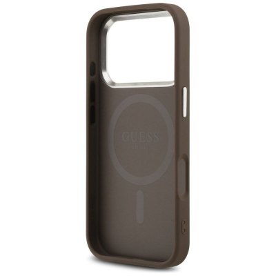 GUESS futerał do IPHONE 17 Pro kompatybilny z MagSafe GUHMP17LP4TSRCMW (PU 4G W/Triangle Logo SL) brązowy