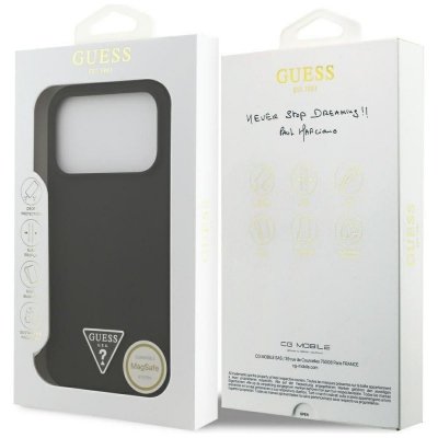 GUESS futerał do IPHONE 17 Pro kompatybilny z MagSafe GUHMP17LSCTRLMK (Silicone W/ Triangle Logo) czarny