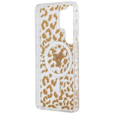 GUESS futerał do SAMSUNG S26 Ultra GUHMS26LHLEGTGLW (Magnetic IML Leopard Print Triangle) brązowy