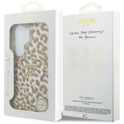 GUESS futerał do SAMSUNG S26 Ultra GUHMS26LHLEGTGLW (Magnetic IML Leopard Print Triangle) brązowy