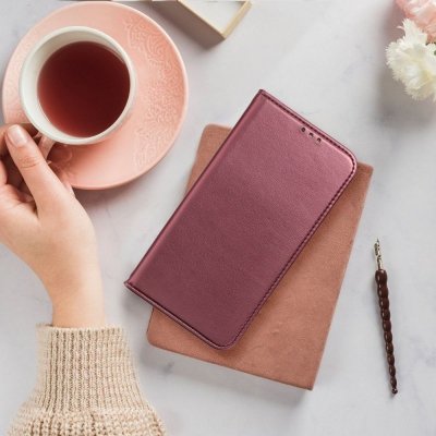 Etui z klapką na Oppo Reno 13 5G Smart Magneto burgundowe
