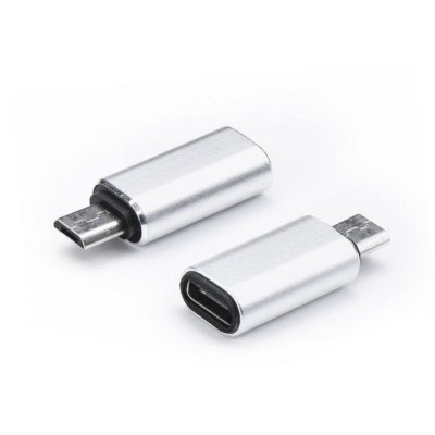 Adapter Typ C (żeński) do Micro USB (męski) srebrny