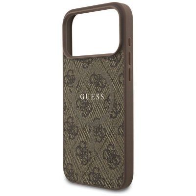 GUESS futerał do IPHONE 17 Pro Max kompatybilny z MagSafe GUHMP17XG4GFRW (PU 4G Ring Classic Logo) brązowy