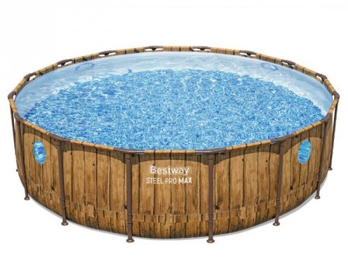 Bestway Basen stelażowy drewno 488x122 11w1 56725