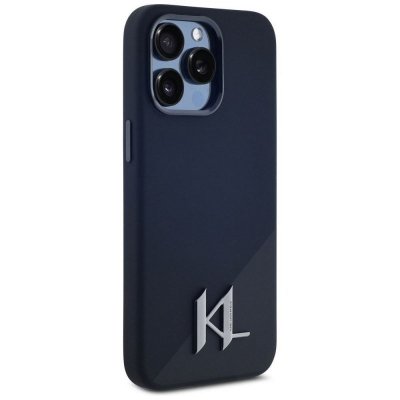 KARL LAGERFELD futerał do IPHONE 15 Pro Max kompatybilny z MagSafe KLHMP15XSCMKMPCK (Silicone Initial Metal Logo) czarny