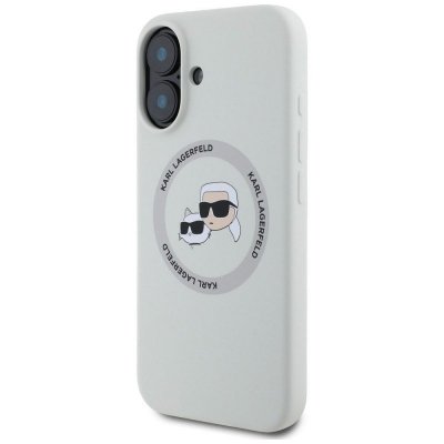 KARL LAGERFELD futerał do IPHONE 16 kompatybilny z MagSafe KLHMP16SSKCHTCE (Silicone KC Heads) beżowy