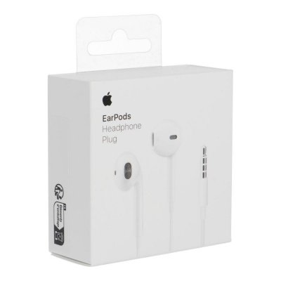 Oryginalne Słuchawki przewodowe douszne Apple A1472 EarPods MNHF2ZM/A 3,5mm blister białe