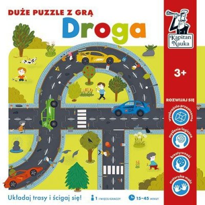 Gra edukacyjna Puzzle &quot;Droga&quot; dla dzieci 3+ Układanie jezdni + Wyścigi samochodów