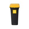 Kosz FLAP BIN 20L czarny / pokrywa żółta / plastik metal 