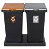 Kosz FLAP BIN 75L czarny / pokrywa srebrna / zmieszane