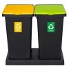 Kosz FLAP BIN 75L czarny / pokrywa żółta / plastik metal 