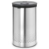 Kosz na bieliznę 60L Matt Steel / Dark Grey Plastic Lid
