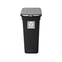 Kosz FLAP BIN 20L czarny / pokrywa srebrna / zmieszane