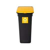 Kosz FLAP BIN 20L czarny / pokrywa żółta / plastik metal 