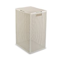 Kosz na bieliznę KAYA 60L z pokrywą kremowy