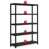 Regał magazynowy 5 półkowy PLUS 120/5 czarny