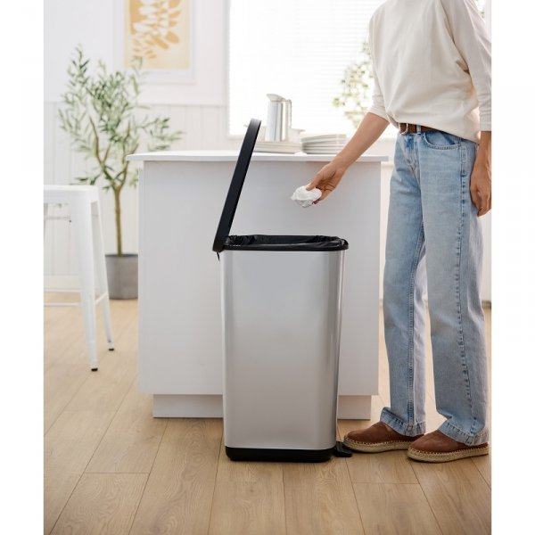 1068411005 - Kosz na śmieci Pedal bin 55l RIBO Silver  