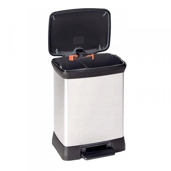 Kosz na śmieci Deco Bin DUO 10L+18L srebrny