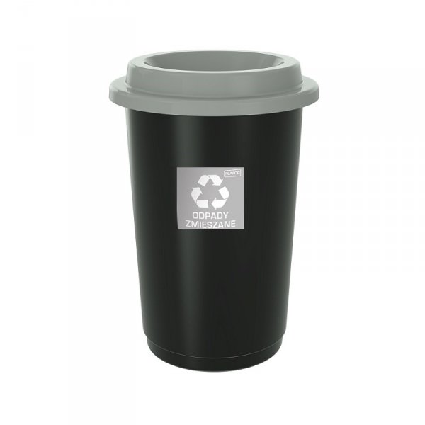 650-05 Kosz do segregacji ECO BIN 50L pokrywa szara ODPADY ZMIESZANE