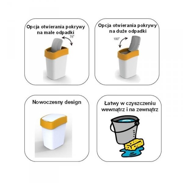 Kosz na śmieci Flip Bin 45L czarny/zielony