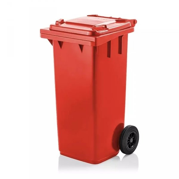 Pojemnik na odpady  120L z pokrywą czerwony